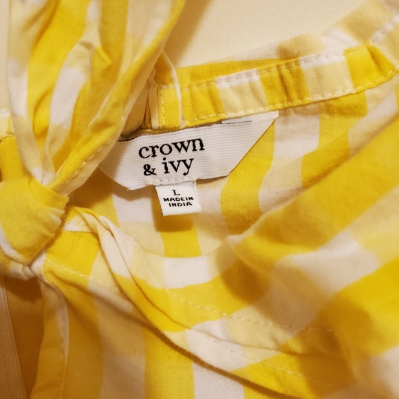 Crown Ivy yellow and white buffalo check blouse - Picture 5 of 5